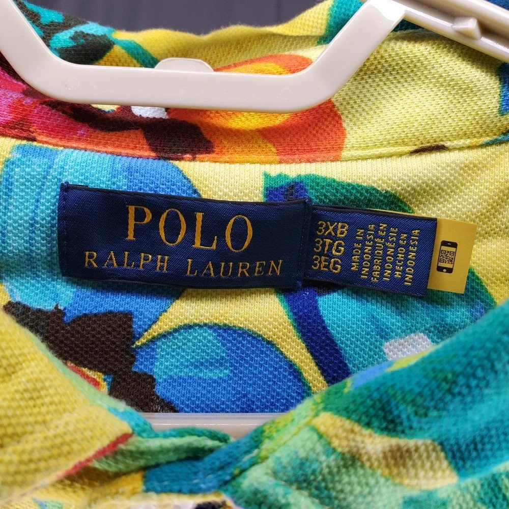 Polo Ralph Lauren Mens 3X Big Floral Polo Shirt Tropical Rainbow